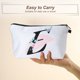 thumbnail image 4 of Bolsa de Maquillaje Personalizada Unique Bargains con Letra E Bolsa Blanca, 4 of 7