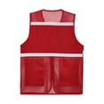thumbnail image 3 of RUNQHUI Men Women Zipper High Visibility Reflective Safety Vest Construction Work Mesh Fabric Work Clothes Red 190, 3 of 7