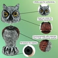 thumbnail image 3 of 2 Pack Fake Owl Decoys Motion Activated Owl Scarecrow with Shaking Head Simulation Owl Bird Deterrent Realistic Owl Statue to Frighten Birds for Outdoor Garden Yard Farm Orchard, 3 of 10