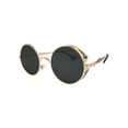 thumbnail image 1 of Hippie Retro Vintage Round Circle Sunglasses for Women Men Gold Black, 1 of 8