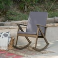 thumbnail image 5 of Solid Wood Rocking Chair - High Back Ergonomic Design with Upholstered Seat for Indoor/Outdoor Nursery/Living Room/Patio, 5 of 5
