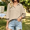 thumbnail image 6 of Enjoytime Button Down Shirts for Women Collared Pleated Cuffs Long Sleeve Tops Dressy Business Casual Work Blouses, 6 of 7