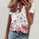 thumbnail image 2 of Camisas estampadas de verano Blusas para mujer Manga corta Cuello en V Tops fruncidos Camisas Camisas sueltas de manga larga para mujer OAVQHLG3B Store lin121212, 2 of 4