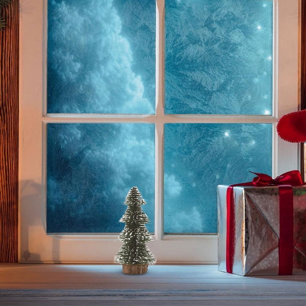 Fiudx Mini Árbol de Navidad, Exquisito Diseño de Cedro Blanco, Adorno de Escritorio Reutilizable, Decoración Navideña para Interiores y Exteriores, Iluminación de Ambiente Festivo, Regalo Perfecto, T