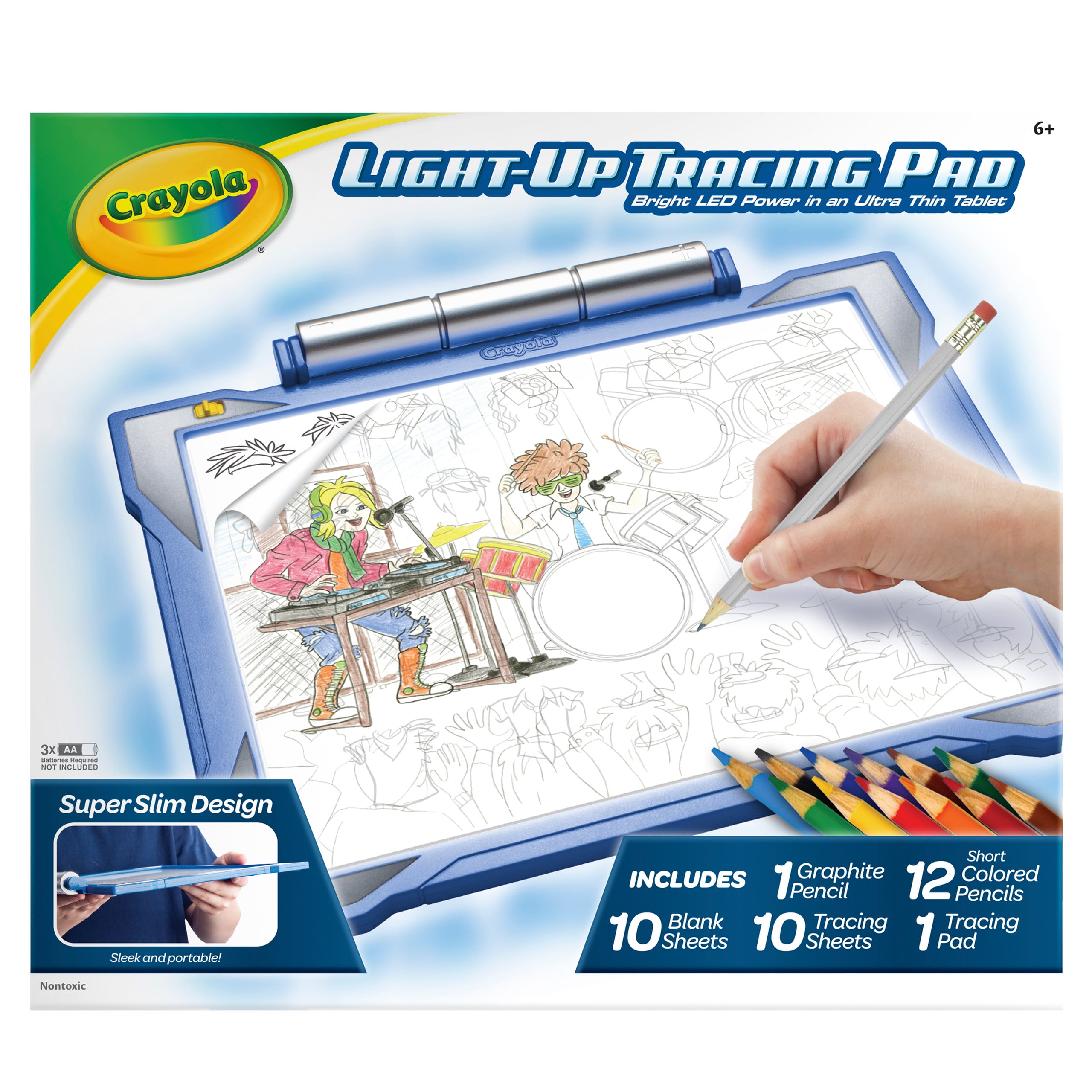 Crayola Light-up Tracing Pad Blue Colouring Board Art Craft Party Game Toy Gift 