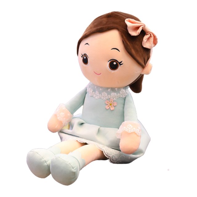 sweethay Reemplazo de muñeca para niñas, relleno de algodón PP inodoro, encaje decorativo, juguete de peluche colorido para dormir, regalo de Animales de peluche y juguetes de peluche Verde 40cm