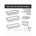 thumbnail image 3 of Moforoco 5 Pack  ,3 Shower Racks With Soap Holder And Toothbrush Holder,Adhesive Shower Shelves Storage Organizer, No Drilling Rustproof Stainless Steel ,Black Bathroom Shelf, 3 of 11