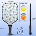 thumbnail image 3 of Pickleball Paddles Set,Pioneer Flower Floral Print Pattern Fiberglass Surface Pickleball Racket Set with 2 Indoor Outdoor Pickleball Balls and Pickleball Bag,Pickle-ball Equipment, 3 of 6