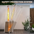 thumbnail image 5 of Nuu Garden 48,000 BTU Pyramid Propane Heater Outdoor Patio Heaters with Wheels, Patio Heater with Glass Tube Deck Porch for Outdoor Use Camping Backyard, Stainless Steel Burner, Wood-Grain Finish, 5 of 10