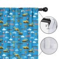 thumbnail image 4 of Blackout Kids Curtains,Cartoon Construction Vehicles Clouds Blue Pattern Childrens Insulated Curtains Set Of 2,Bedroom Essentials,Toddler Room Decor 42"x54", 4 of 5