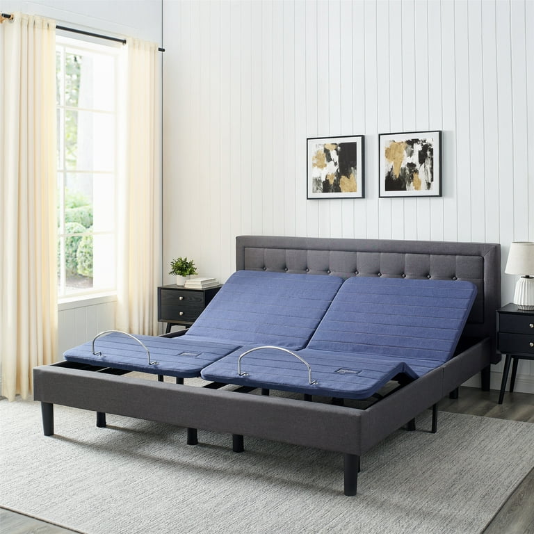 Mainstays 7 Adjustable Low Profile Bed Frame, Twin - King, Black Steel 