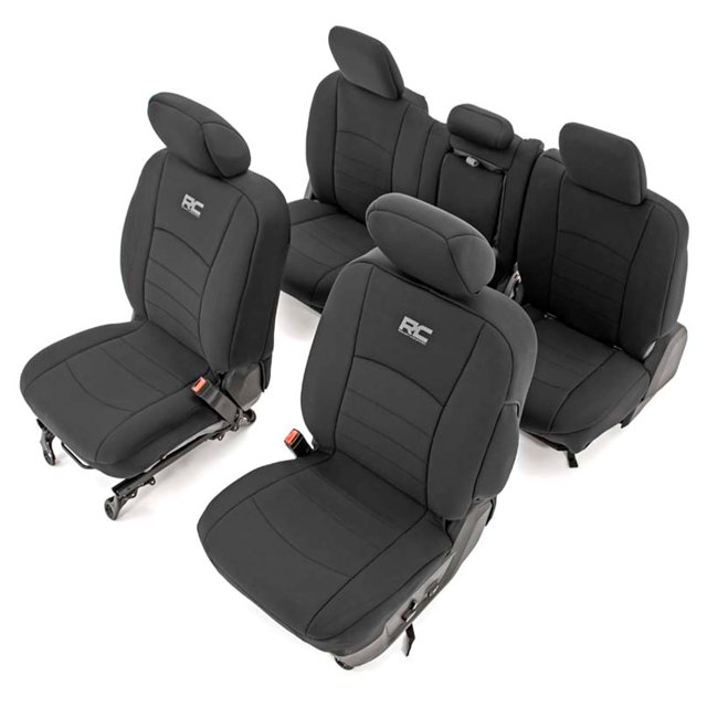 Fundas de Asiento Rough Country 91029 para Ram 1500 Crew Cab 2009 a 2018 Neopreno Filas Completas