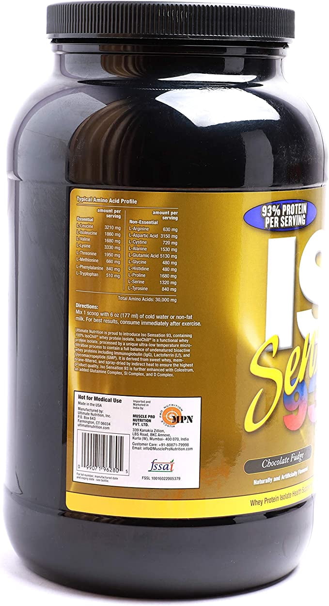 Ultimate Nutrition ISO Sensation 93 Whey Protein Powder Isolate-2LB