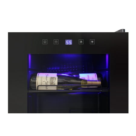 Vinotemp - 15-Bottle Single-Zone Wine Cooler with Touch Screen - Black