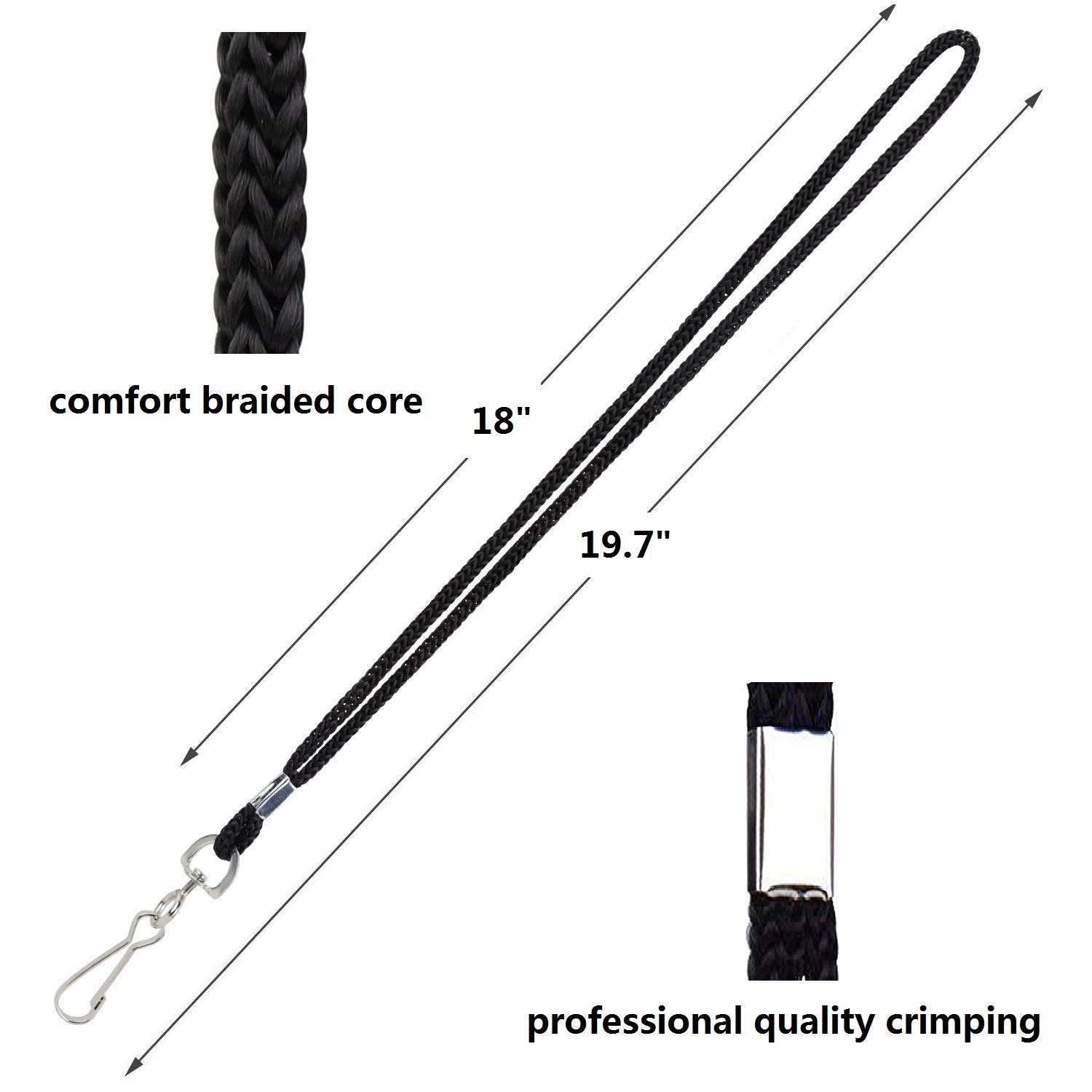 Id Black Lanyards Safety Badge Lanyard 36" With Swivel Hook 100 Pack