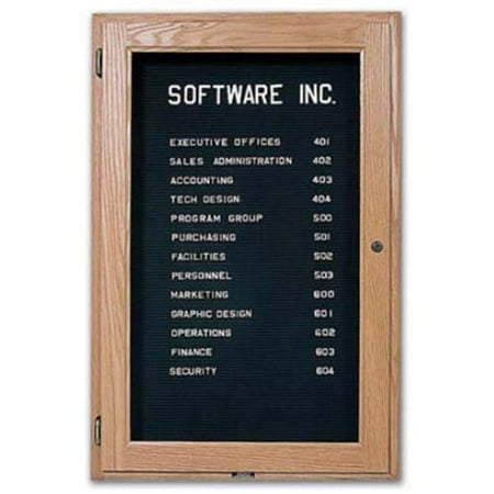 Marsh Industries Md-306-E0Bl 36X60 Oak Wood Trim Felt Enclosed Directory Board - Black