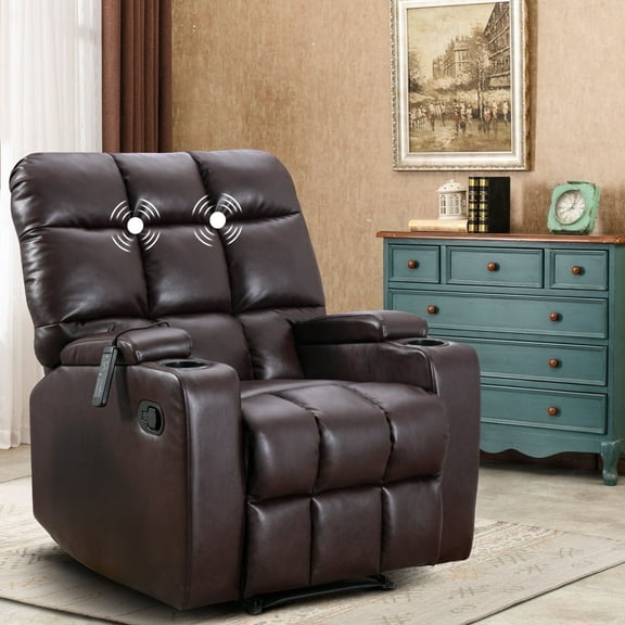 Bonzy Home Massage Recliner with Cup Holders Reclining Chair with Storage for Living Room Coffee