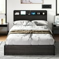 AMERLIFE Full Size Lift Up Storage Bed Frame, Wooden Platform Bed Frame