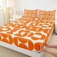 thumbnail image 3 of Homewish Orange Abstract Ombre Bed Sheets, Chic Minimalism King Sheets, Mid Century Fashion Sheet Set, Super Cozy Room Decor, 4-Piece, 3 of 7