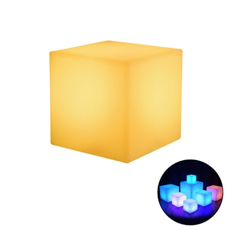 

BESTYO Glowing Cube Square Stool LED Light Cube Seat Chair Waterproof Rechargeable Lighting Sitting Stool Multipurpose Lighting