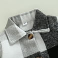 thumbnail image 6 of KOMOO Toddler Baby Flannel Jacket Long Sleeve Lapel Corduroy Jacket Button Elastic Hem Plaid Shacket Jacket, 6 of 9