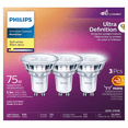 thumbnail image 2 of Philips Ultra Definition 75W LED GU10 Dimmable Soft White 3PK, 2 of 5