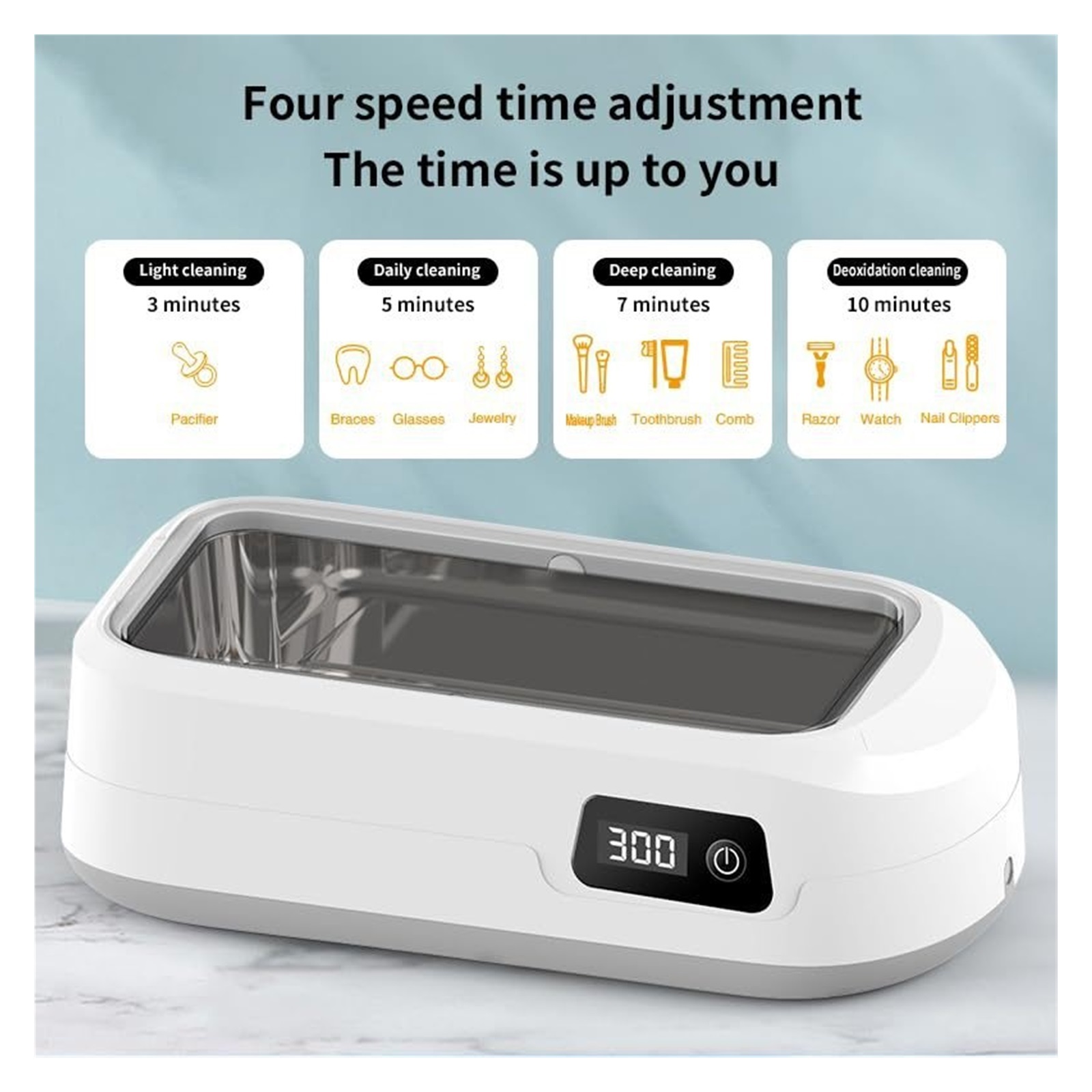 High-Frequency Ultrasonic Cleaner Is Great for Cleaning Jewelry Rings, Glasses, and Makeup Brushes