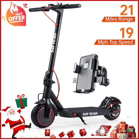 SAY YEAH Electric Scooter,Electric Scooter for Adults with 8.5" Solid Tires,Folding Commuting Adult Scooter with Braking System and App,Up to 19 MPH