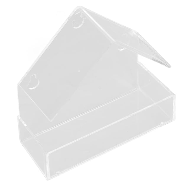 Window Bird Feeding Tray, Acrylic Window Bird Feeder Safe Drain Hole Lightweight with Suction Cup for Farm