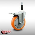 thumbnail image 2 of 5 Inch 316SS Orange Poly Swivel 7/8 Inch Expanding Stem Caster Lock Brake SCC, 2 of 2