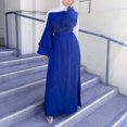 thumbnail image 5 of CreativeArrowy Women Hijab Dress Turkey Abayas Robe Longue Femme Solid Color Fashion Double-layer Ramadan Muslim Satin Maxi Dresses (No Scarf), 5 of 13
