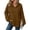 Brown, variant on MLCDZ Hoodies for Women Button Drawstring Long Sleeve Hooded Casual Sweatshirt Fall Loose Fit Lightweight Outdoor Activities Sports Tops