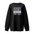 thumbnail image 4 of Fiaer Womens Sweatshirts Crew Neck Long Sleeve Pullover Letter Graphic Plus Size Loose Fit Fashion Comfort Tops Black XL, 4 of 4