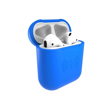 Ear Express Pod SliQ by East Brooklyn Labs EarPod Wireless Qi Charging and Protective Case for Ear Pod Earphones, Durable Soft Touch Silicone, Great Gift Idea,, Blue ()