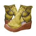 thumbnail image 2 of KBODIU Women's High-top Wedge Sandals Thick-soled Fish Mouth Roman Sandals Summer Casual Shoes Yellow 37, 2 of 5