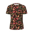thumbnail image 5 of Wukai Rose Flowers Print Men's Short-Sleeved Mesh T-Shirt,Quick-Dry Short Sleeve Workout T-Shirt-Small, 5 of 8