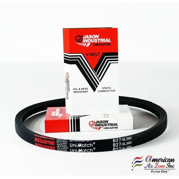 Megadyne - Jason Industrial V Belt - B27 - 5L300 - (Pack of 1) - Wrapped V-Belt - 30 Inch Outside Length - 0.66 Inch Top Width - 0.41 Inch Thick