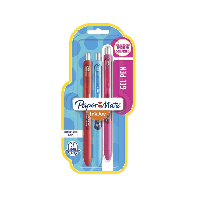 Bolígrafos de gel Paper Mate InkJoy de punta media, 3 colores