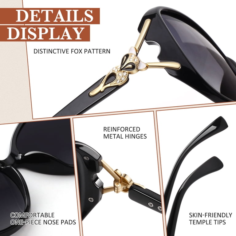 Sunier Retro Oversized Butterfly Polarized Sunglasses  display picture 1
