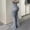 #Light Blue, variant on DPTALR Women's High Waisted Stretch Slim Flared Jeans with Pockets Denim Streetwear,Light Blue,Size XS