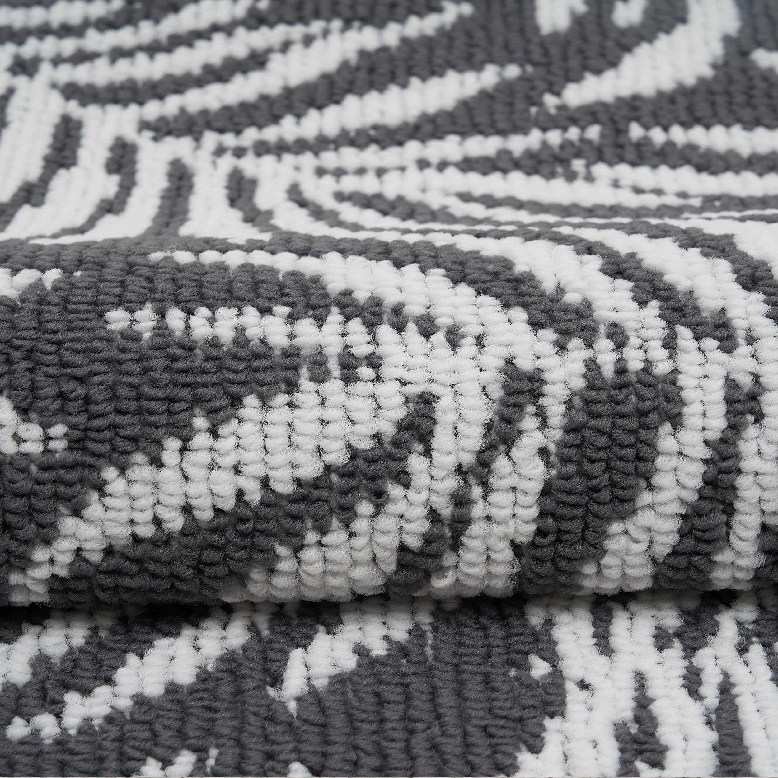 (2 pack) Mainstays Jacquard High Low Loop Kitchen Mat 18"x 27" Gray & Arctic White