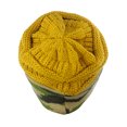 thumbnail image 3 of NYFASHION101 Warm Soft Stretch Cable Knit Camo Cuff Slouchy Beanie - Mustard, 3 of 3