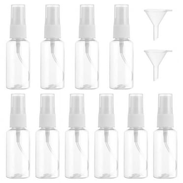 Hengguang 10 Pcs 2oz/50ml Small Spray Bottle, Clear Empty Spray Bottles, Fine Mist Plastic Mini Travel Bottles, Small Spray Bottle Refillable Liquid Containers with 2pcs Funnels
