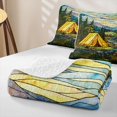 thumbnail image 4 of Catabedysis Stained Glass Camping Twin Quilt Set,Rustic Bohemian Style Twin Coverlet Set For Boys,Multicolor,2 Pieces, 4 of 7