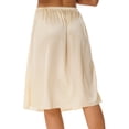 thumbnail image 2 of YUUMIN Women's Soft Satin Half Slips for Under Dresses Anti-static Elastic Waist Plus Size Long 60cm Champagne XL, 2 of 7