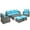 Sky Blue, variant on Outsunny Patio Furniture with Cushions, Dark Blue