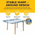 thumbnail image 4 of Spring Blue Floral Table Cloths for 3 Foot Rectangle Tables, Farmhouse Weeping Floral Leaves Wood Patio Waterproof Elastic Fitted Tablecloths, Washable Rectangular Table Cover for Camping, 4 of 8