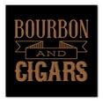 thumbnail image 1 of DistinctInk Custom Bumper Sticker - 10" x 10" Decorative Decal - Black Background - Bourbon and Cigars, 1 of 2