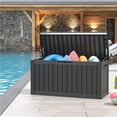 thumbnail image 4 of Bifanuo 80 Gallon Deck Box Lockable Resin Outdoor Storage Box waterproof Outdoor Container for Patio Furniture Cushions, Pillow, 4 of 10