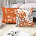 thumbnail image 4 of Juego de 4 fundas de cojín naranja de 18 x 18 pulgadas, almohadas decorativas naranjas para sofá, funda de cojín de lino para decoración del hogar al aire libre (naranja) JAMW Sencillez, 4 of 5